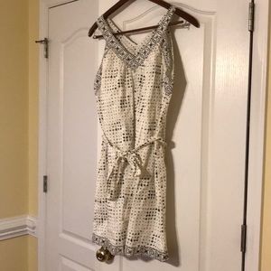 LOFT black and white sundress with tie waist.